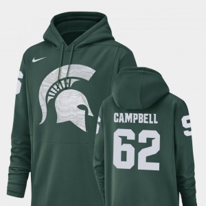 Michigan State Spartans Luke Campbell Hoodie #62 Champ Drive For Men Football Performance Green