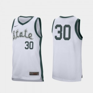 Michigan State Spartans Marcus Bingham Jr. Jersey College Basketball #30 For Men White Retro Performance
