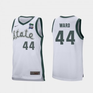 Michigan State Spartans Nick Ward Jersey Retro Performance White 2019 Final-Four #44 For Men