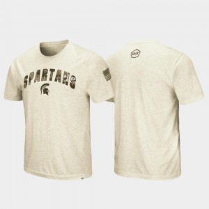 Michigan State Spartans T-Shirt OHT Military Appreciation Mens Oatmeal Desert Camo
