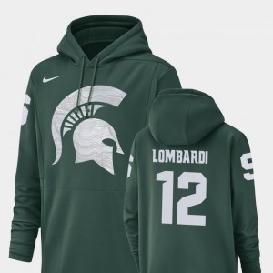 Michigan State Spartans Rocky Lombardi Hoodie Green Football Performance #12 Men's Champ Drive