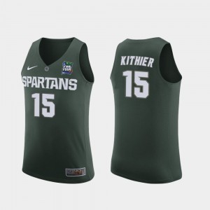 Michigan State Spartans Thomas Kithier Jersey For Men 2019 Final-Four Green Replica #15