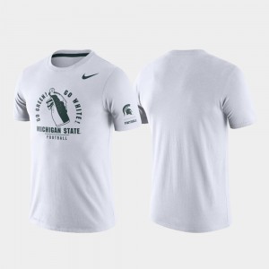 Michigan State Spartans T-Shirt For Men's White Tri-Blend Performance Rivalry