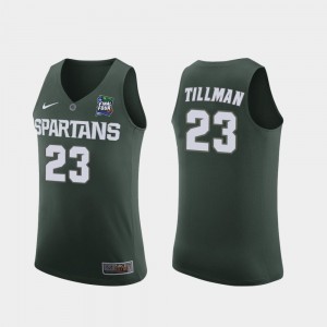 Michigan State Spartans Xavier Tillman Jersey Mens 2019 Final-Four #23 Green Replica