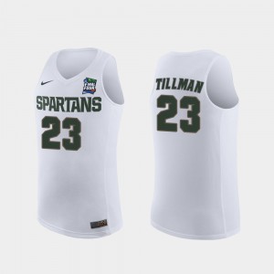 Michigan State Spartans Xavier Tillman Jersey 2019 Final-Four #23 Men's White Replica