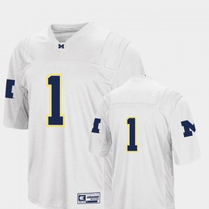 Michigan Wolverines Jersey #1 College Football Mens White Colosseum Authentic
