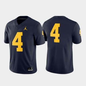 Michigan Wolverines Jersey Game College Football #4 Mens Navy