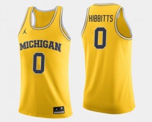 Michigan Wolverines Brent Hibbitts Jersey Men College Basketball #0 Maize
