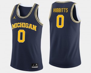 Michigan Wolverines Brent Hibbitts Jersey #0 College Basketball Mens Navy