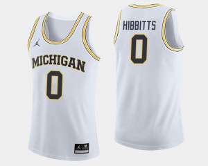 Michigan Wolverines Brent Hibbitts Jersey College Basketball #0 White Men