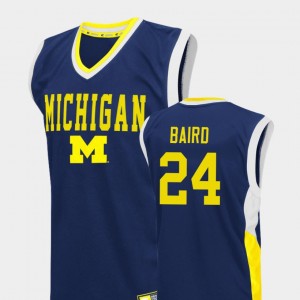 Michigan Wolverines C.J. Baird Jersey Blue Fadeaway #24 Mens College Basketball