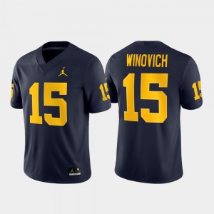 Michigan Wolverines Chase Winovich Jersey Game For Men Football #15 Navy