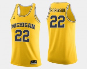 Michigan Wolverines Duncan Robinson Jersey Maize Men College Basketball #22