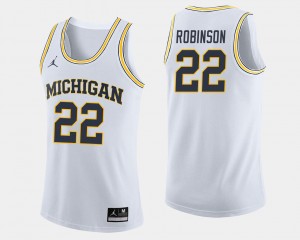 Michigan Wolverines Duncan Robinson Jersey For Men's College Basketball White #22