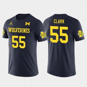 Michigan Wolverines Frank Clark T-Shirt Future Stars #55 Navy For Men Seattle Seahawks Football