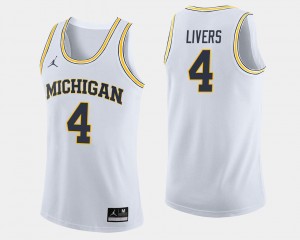 Michigan Wolverines Isaiah Livers Jersey College Basketball #4 White Men