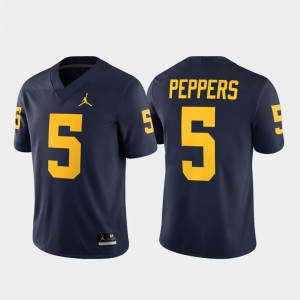 Michigan Wolverines Jabrill Peppers Jersey #5 Alumni Player Game For Men Navy