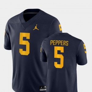 Michigan Wolverines Jabrill Peppers Jersey Game Navy #5 For Men College Football