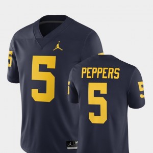 Michigan Wolverines Jabrill Peppers Jersey Navy Player For Men Alumni Football Game #5
