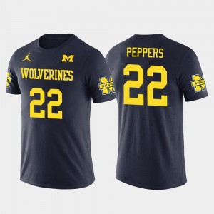 Michigan Wolverines Jabrill Peppers T-Shirt Cleveland Browns Football Navy Mens Future Stars #22