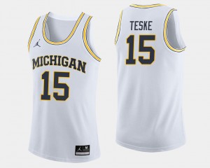 Michigan Wolverines Jon Teske Jersey College Basketball #15 Men White