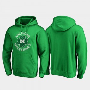 Michigan Wolverines Hoodie Mens Luck Tradition St. Patrick's Day Kelly Green