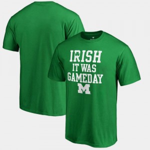Michigan Wolverines T-Shirt Men St. Patrick's Day Irish It Was Gameday Kelly Green