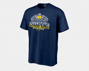 Michigan Wolverines T-Shirt For Men Navy Basketball Conference Tournament 2018 Big Ten Champions Locker Room
