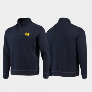 Michigan Wolverines Jacket Men College Sport Nassau Half-Zip Pullover Tommy Bahama Navy