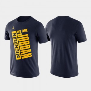 Michigan Wolverines T-Shirt Basketball Performance Just Do It Men Navy