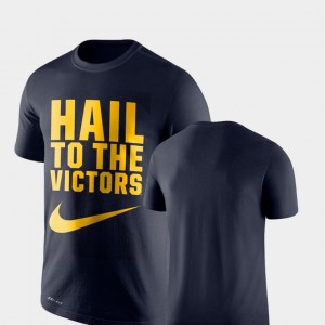 Michigan Wolverines T-Shirt Mens Performance Navy Legend Franchise