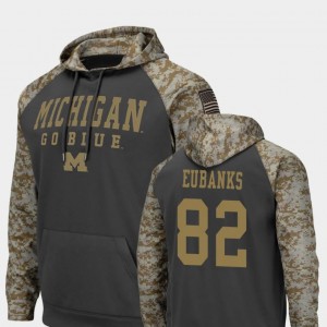 Michigan Wolverines Nick Eubanks Hoodie #82 Colosseum Football For Men Charcoal United We Stand