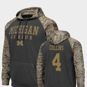 Michigan Wolverines Nico Collins Hoodie #4 For Men's Charcoal United We Stand Colosseum Football