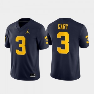 Michigan Wolverines Rashan Gary Jersey #3 Football Game Men's Navy