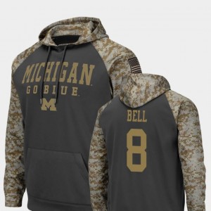 Michigan Wolverines Ronnie Bell Hoodie Colosseum Football United We Stand #8 Charcoal Mens