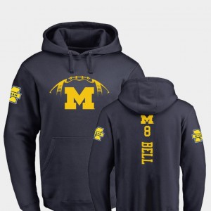 Michigan Wolverines Ronnie Bell Hoodie For Men College Football Navy Backer #8
