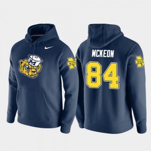 Michigan Wolverines Sean McKeon Hoodie Pullover #84 Navy For Men Vault Logo Club