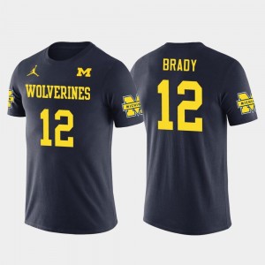 Michigan Wolverines Tom Brady T-Shirt Mens #12 Future Stars Navy New England Patriots Football