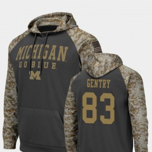 Michigan Wolverines Zach Gentry Hoodie Mens #83 Charcoal United We Stand Colosseum Football