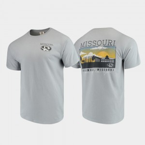 Missouri Tigers T-Shirt Comfort Colors Mens Campus Scenery Gray