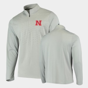 Nebraska Cornhuskers Jacket College UPF Gray Quarter-Zip For Men