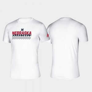 Nebraska Cornhuskers T-Shirt Mens White Climalite Basketball Salute to Service
