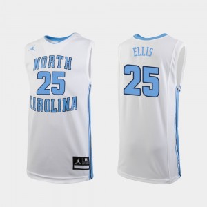 North Carolina Tar Heels Caleb Ellis Jersey Replica White Mens #25 College Basketball
