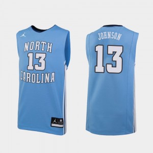 North Carolina Tar Heels Cameron Johnson Jersey Carolina Blue #13 Replica For Men College Basketball