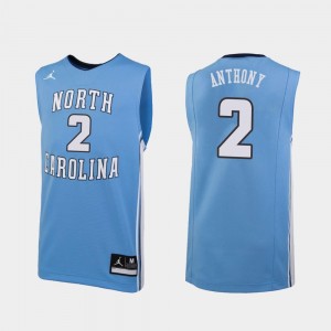 North Carolina Tar Heels Cole Anthony Jersey #2 College Basketball For Men Replica Carolina Blue