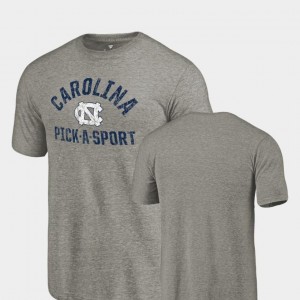 North Carolina Tar Heels T-Shirt Gray Tri-Blend Distressed Pick-A-Sport Men
