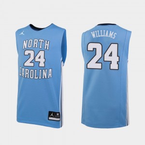 North Carolina Tar Heels Kenny Williams Jersey For Men's #24 Carolina Blue College Basketball Replica