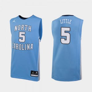 North Carolina Tar Heels Nassir Little Jersey Replica College Basketball Carolina Blue Mens #5