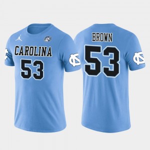 North Carolina Tar Heels Zach Brown T-Shirt Light Blue #53 Future Stars Men Washington Redskins Football