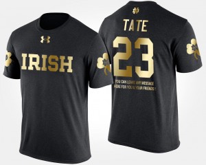 Notre Dame Fighting Irish Golden Tate T-Shirt Gold Limited #23 Short Sleeve With Message Black For Men